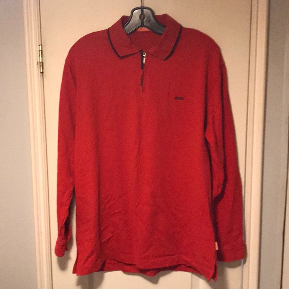 Hugo Boss Golf Sport Men’s Long Sleeve Sweat Shirt Red Size XXL